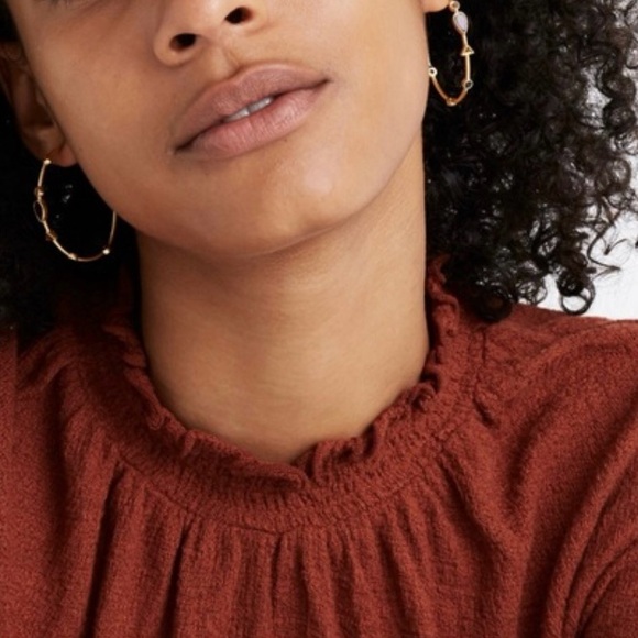 Madewell Texture & Thread Ruffled Mockneck Top - Picture 2 of 10